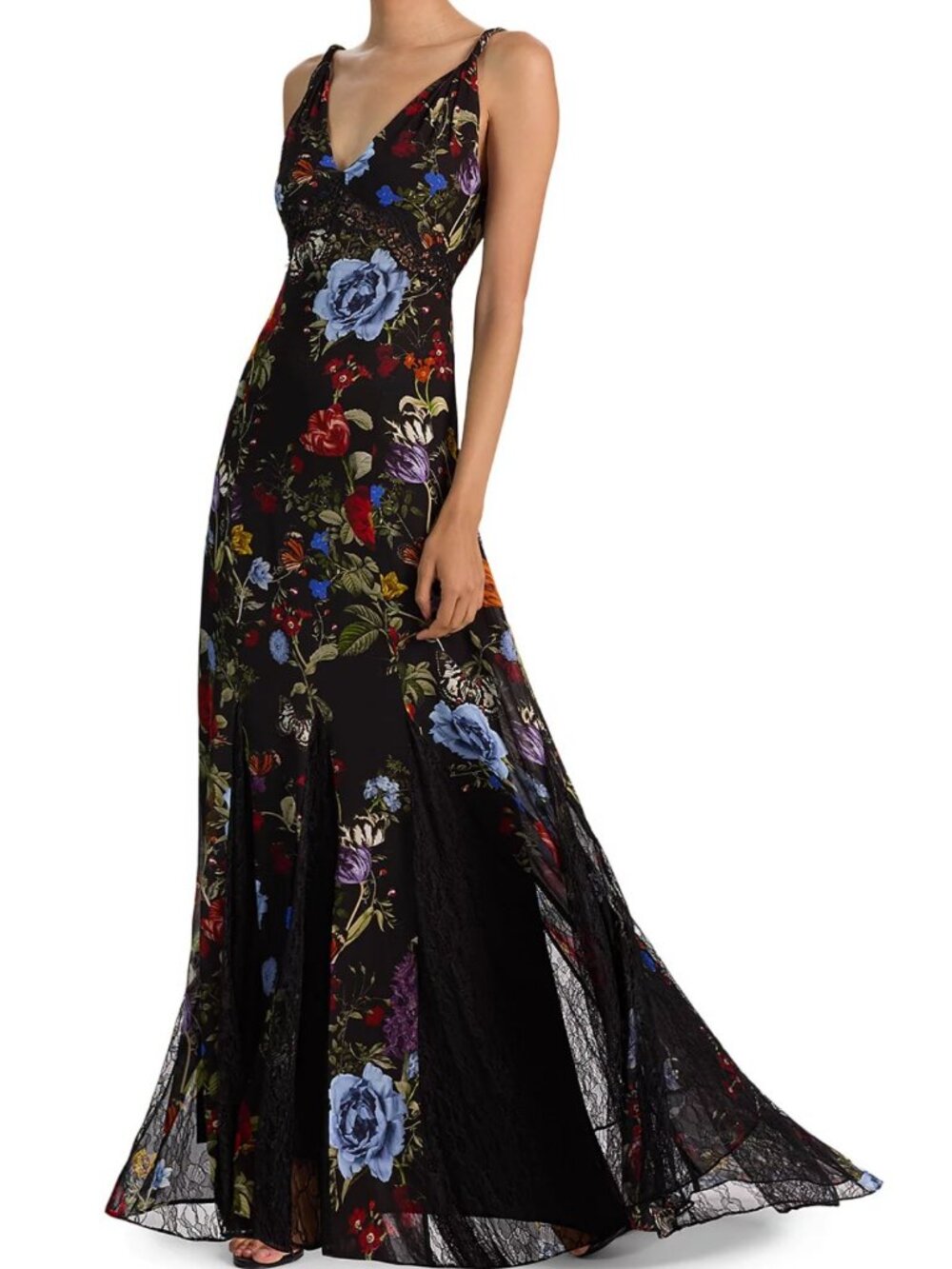 Alice and Olivia Nisa Cutaway Twist Strap Evening Gown - Picture 2 of 5